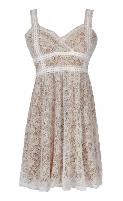 Tabitha Lace Babydoll Dress in Ivory